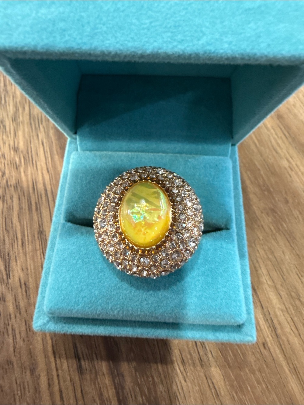 Kurt Geiger Yellow Opal Halo Statement Ring